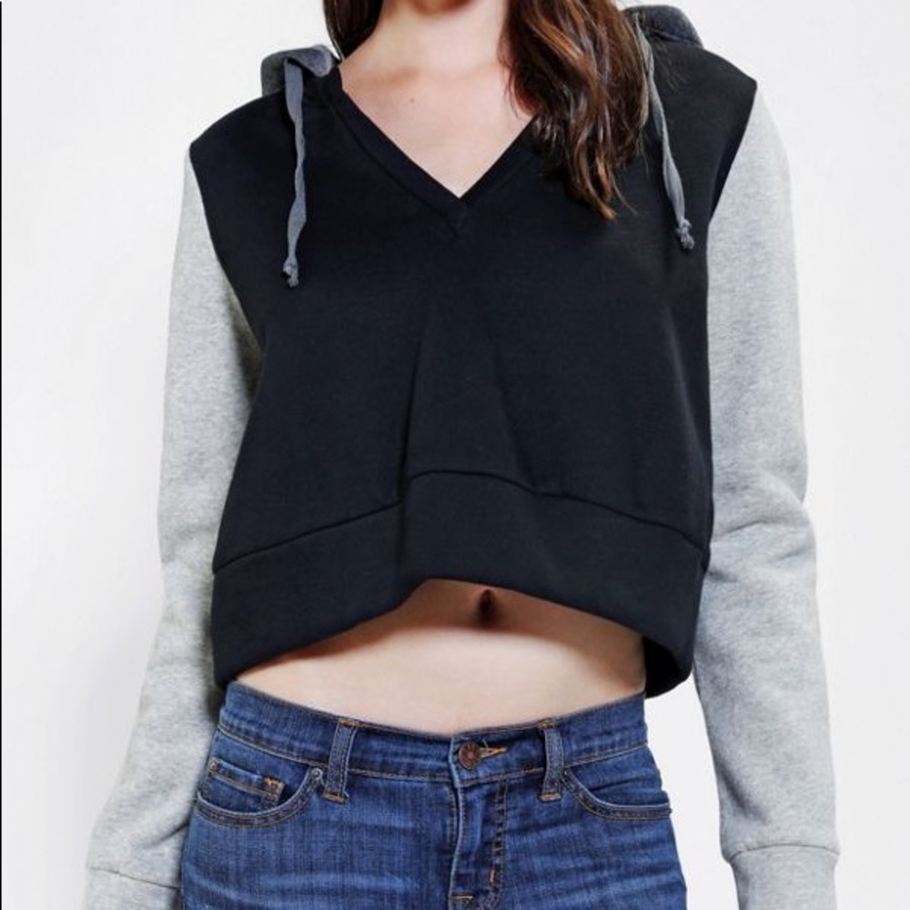 UO Color Block cropped hoodie